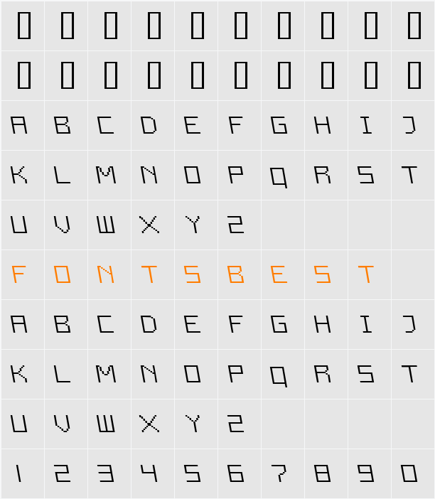Fixier Light Oblique Character Map