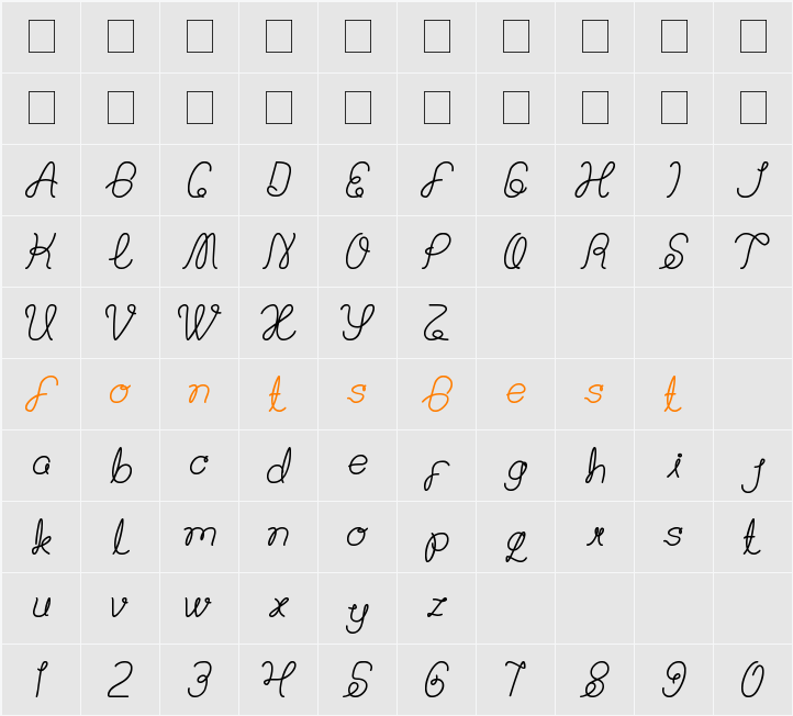 Billy Jean Style Character Map