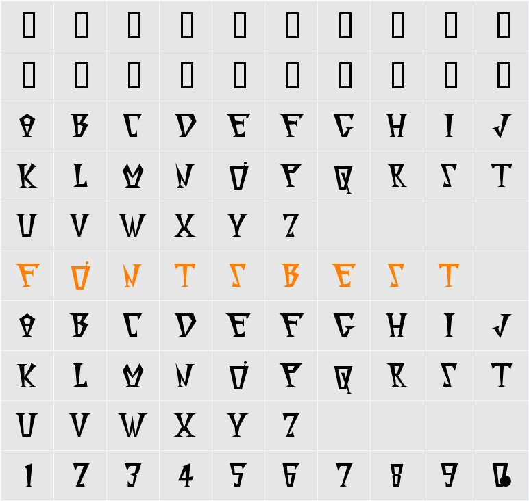 JI-Logans Character Map