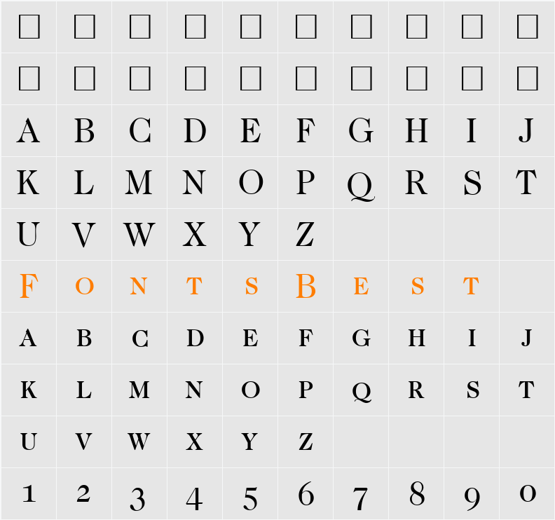 Caslon335Smc Character Map