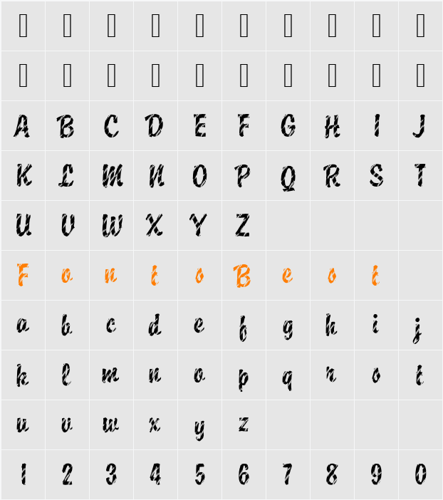 DTCBrodyM27 Character Map
