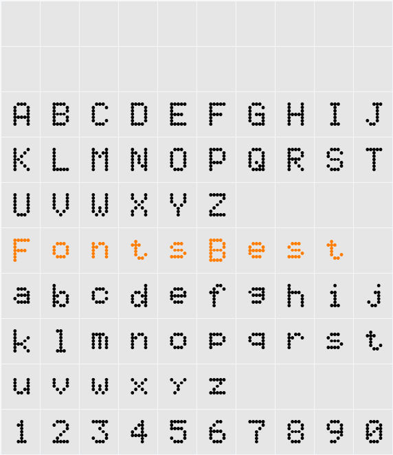5by7 Character Map