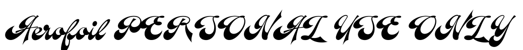 Aerofoil PERSONAL USE ONLY  Font Image