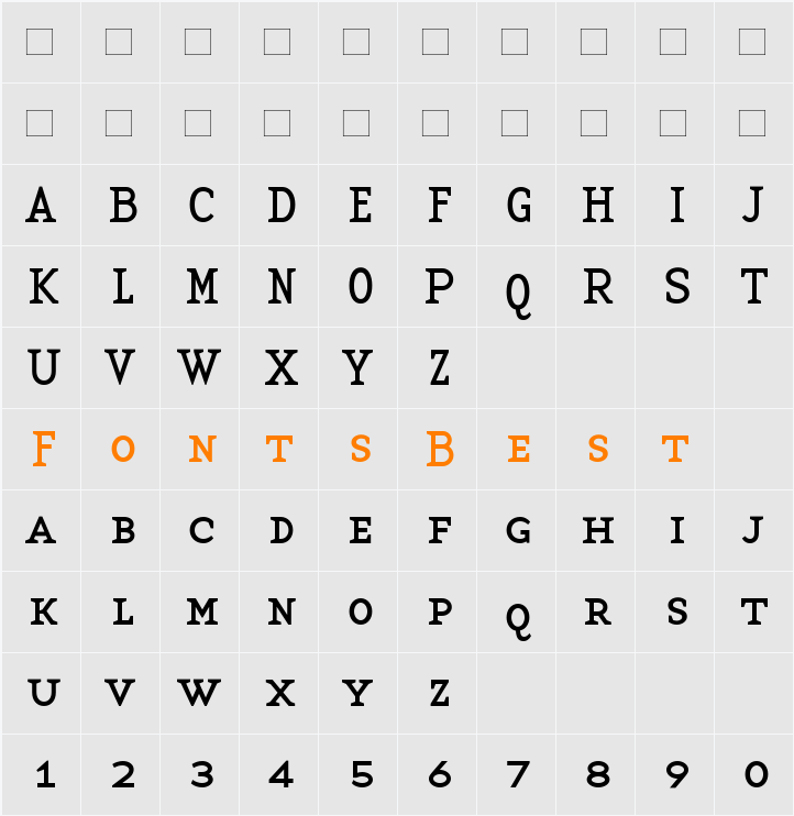 BaseTwelveSerifSmallcaps Character Map