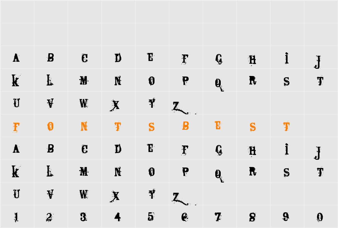 Bagpack Character Map