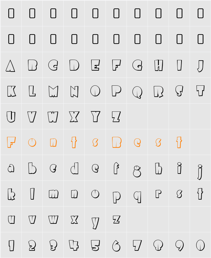 Airmole Shaded Character Map