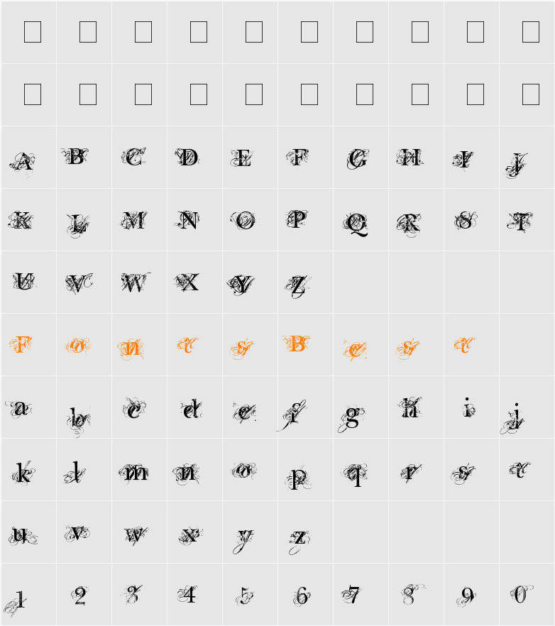 Chic decay Character Map