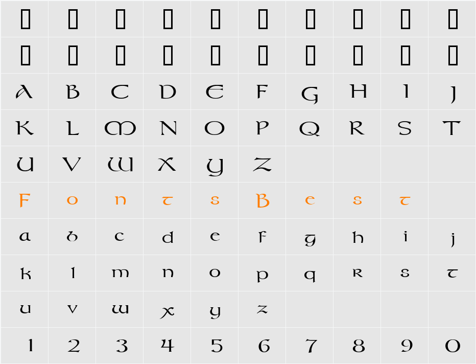 MoravianExtended Character Map