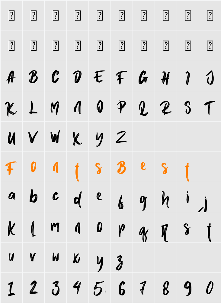 Black Spartan - personal use Character Map