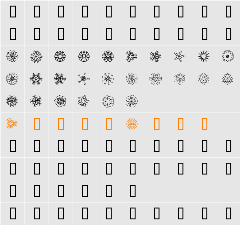 JI Kaleidoscope Bats Character Map