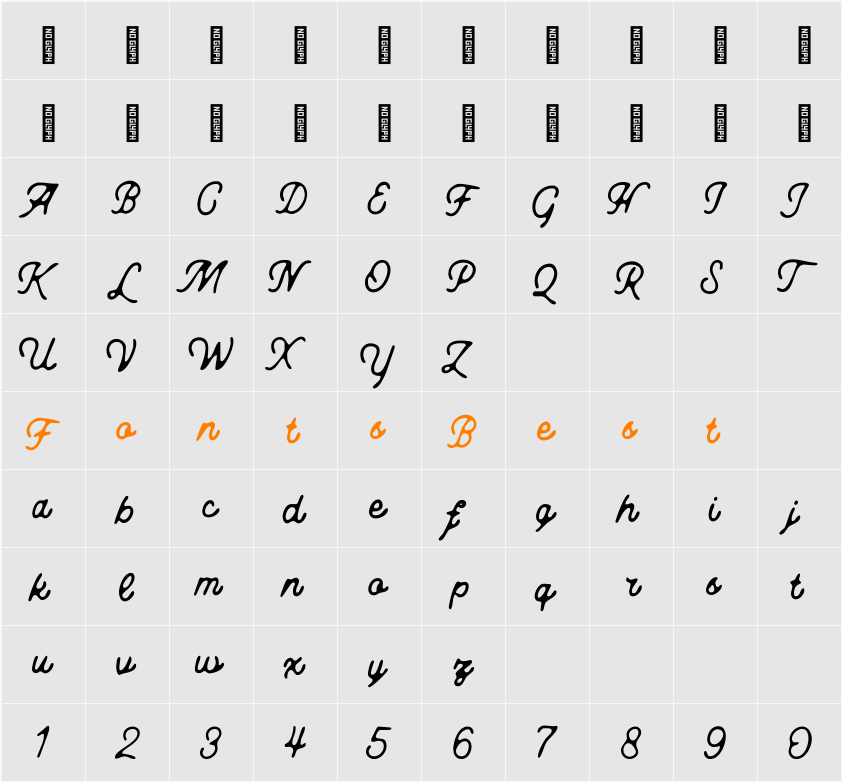 Altobello DEMO Character Map