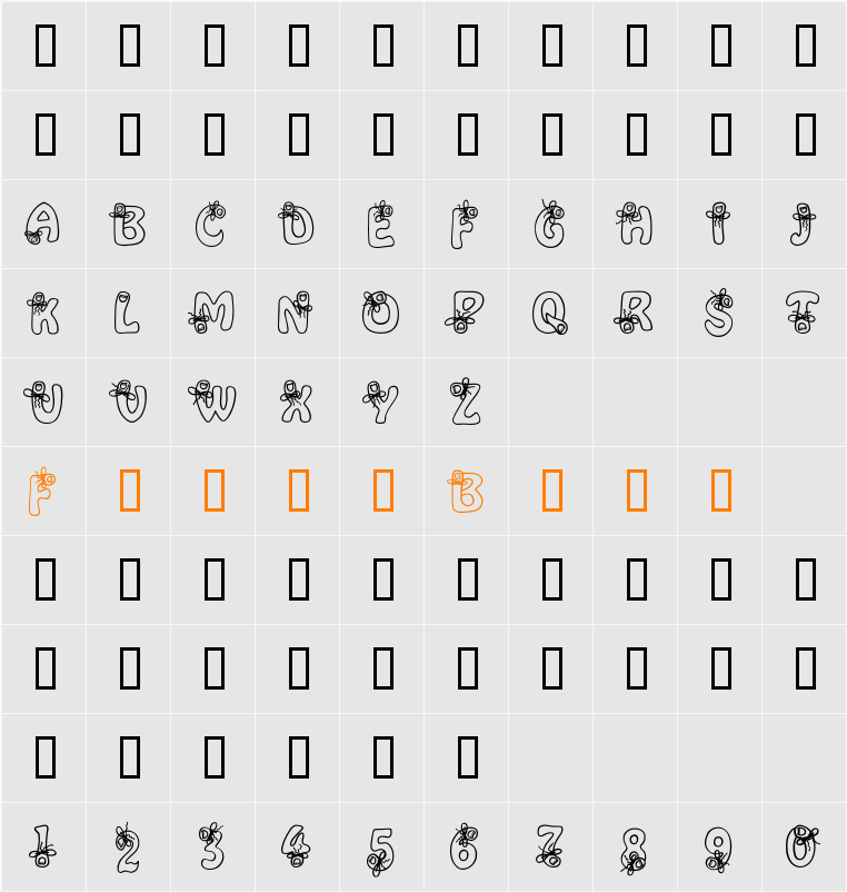 Alpha Remember Character Map