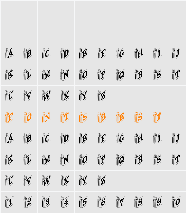 DavysRibbons Character Map