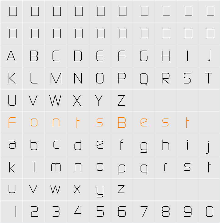 Bazouk Light SSi Character Map