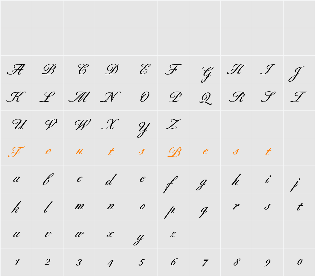 Berthold Script Character Map