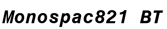 Monospac821 BT Font Image