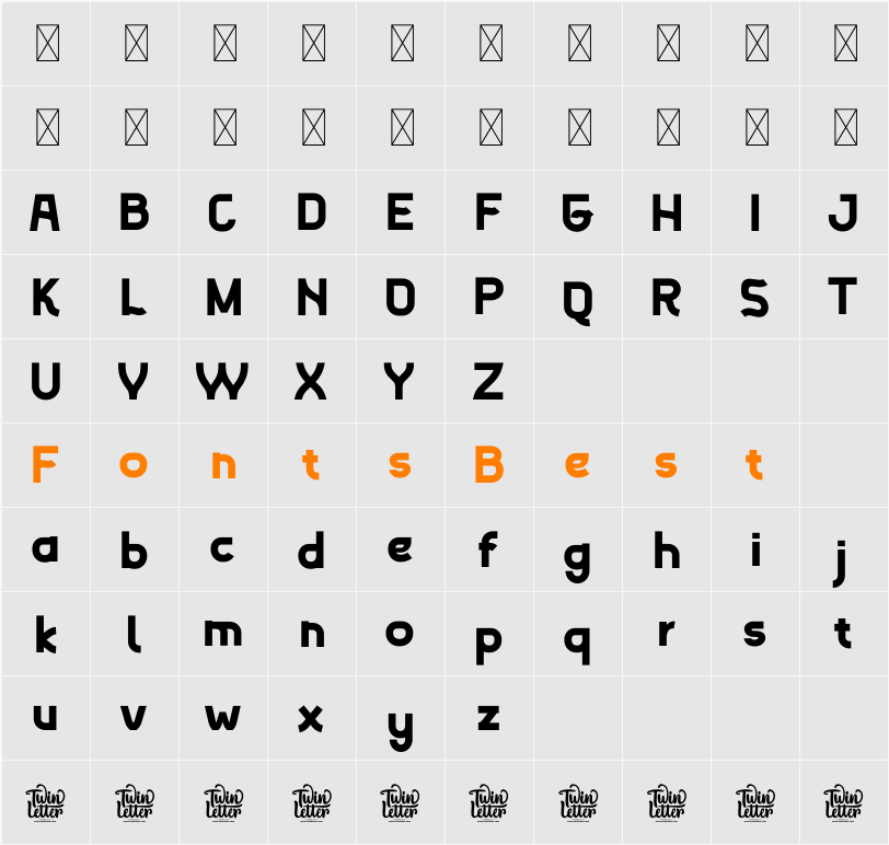 Baroty Black Personal Use Character Map