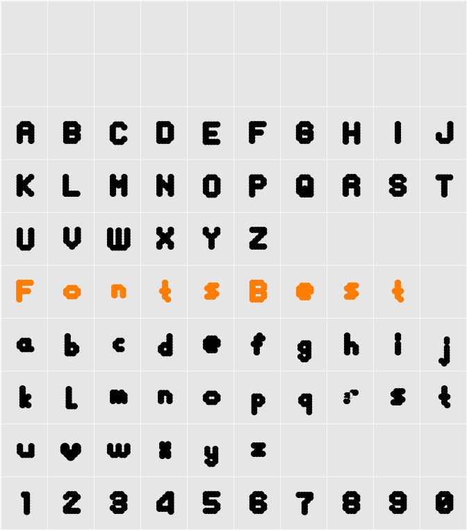 MonopointBlack Character Map