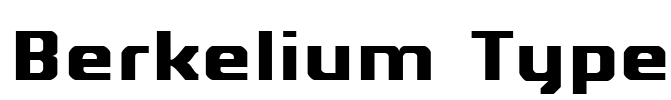 Berkelium Type Font Image
