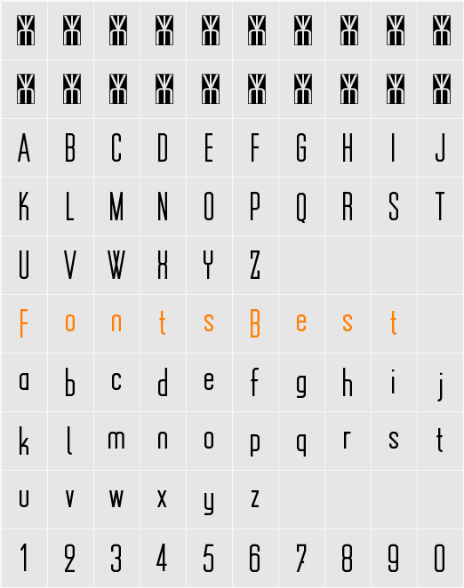 Monotoon KK Character Map