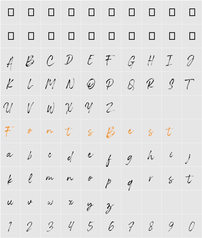 Badlooking Brush Character Map