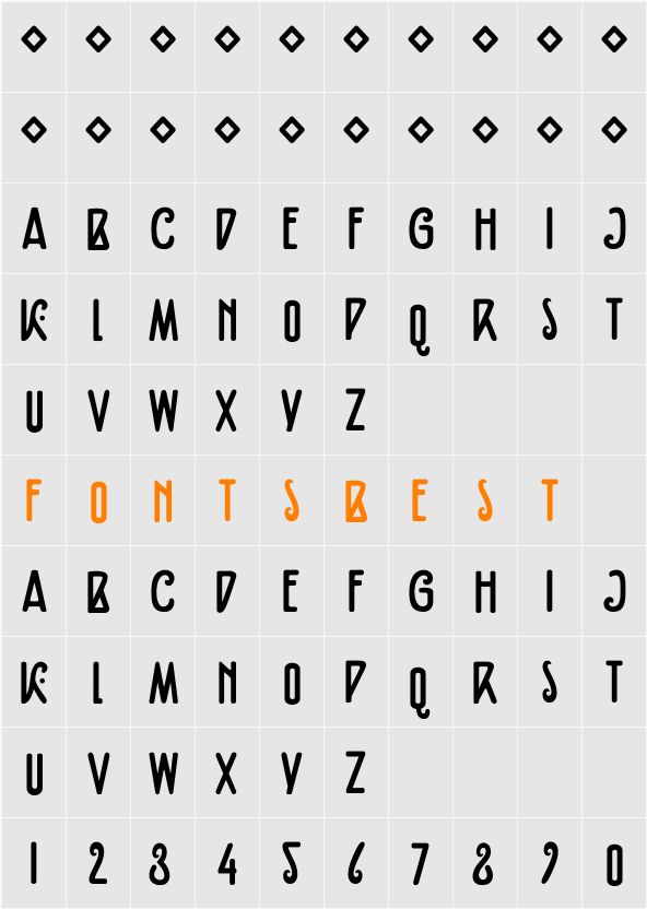 DK Fiebiger Eins Character Map