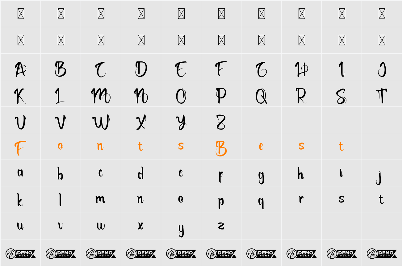 Belimbing Demo Character Map
