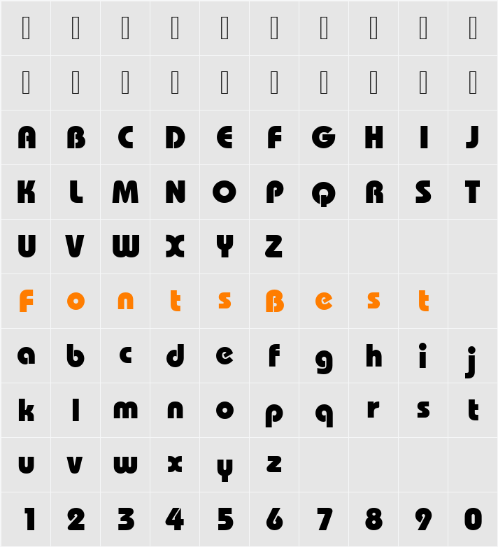 BauhausITCEEHea Character Map