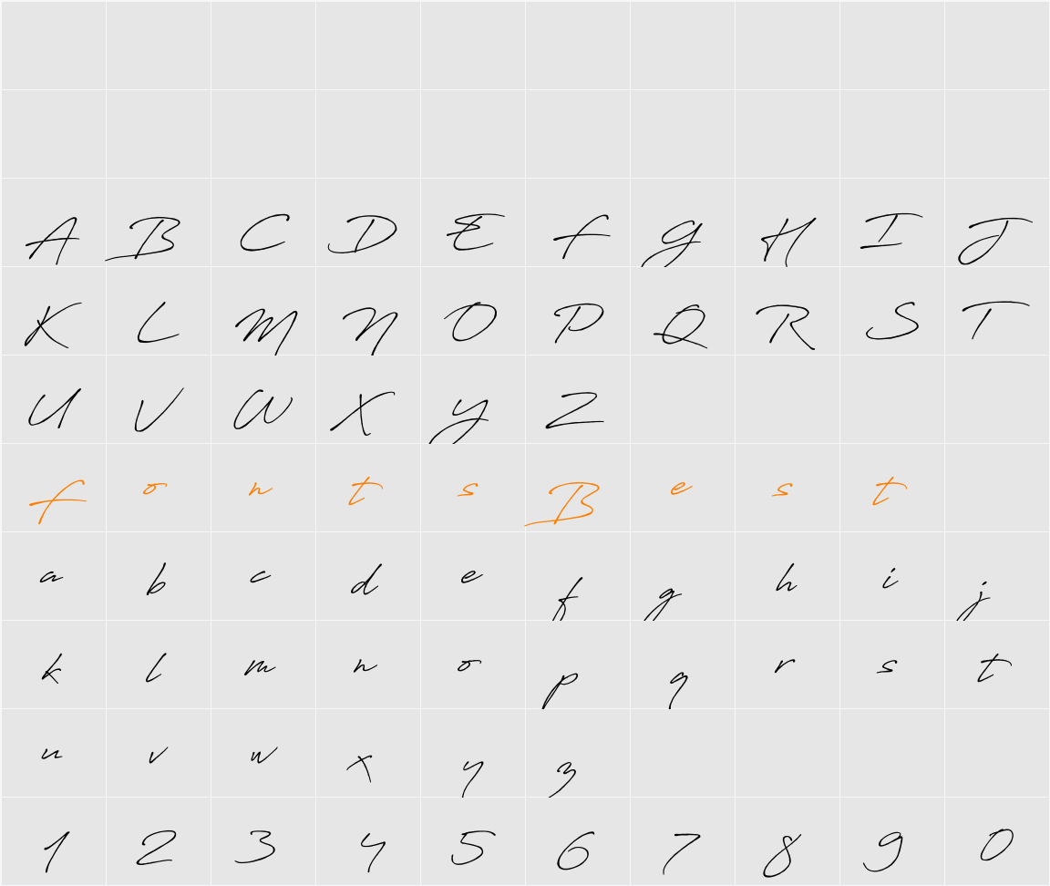 Antro Vectra Character Map