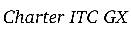 Charter ITC GX Font Image