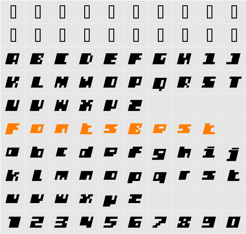 DS PTRLSuperPlus Character Map