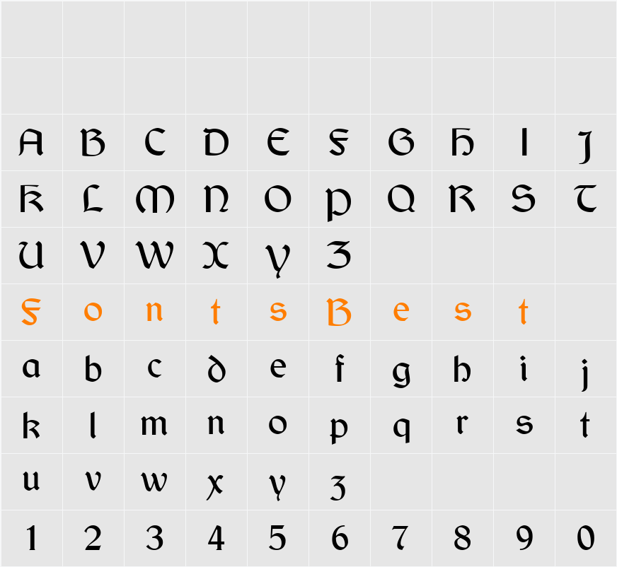 ARIDI06 Character Map