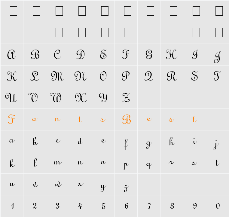 Monastery Script SSi Character Map