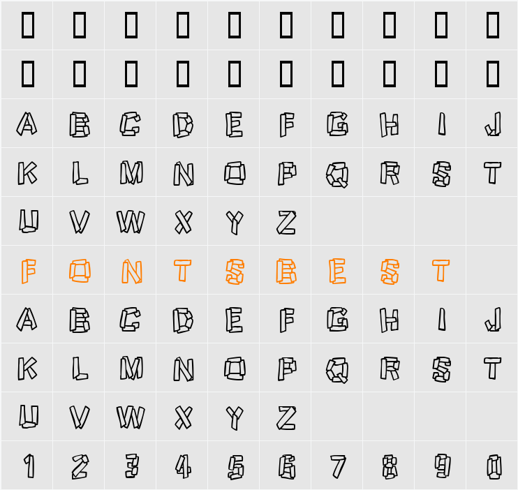 JI-Palets Character Map