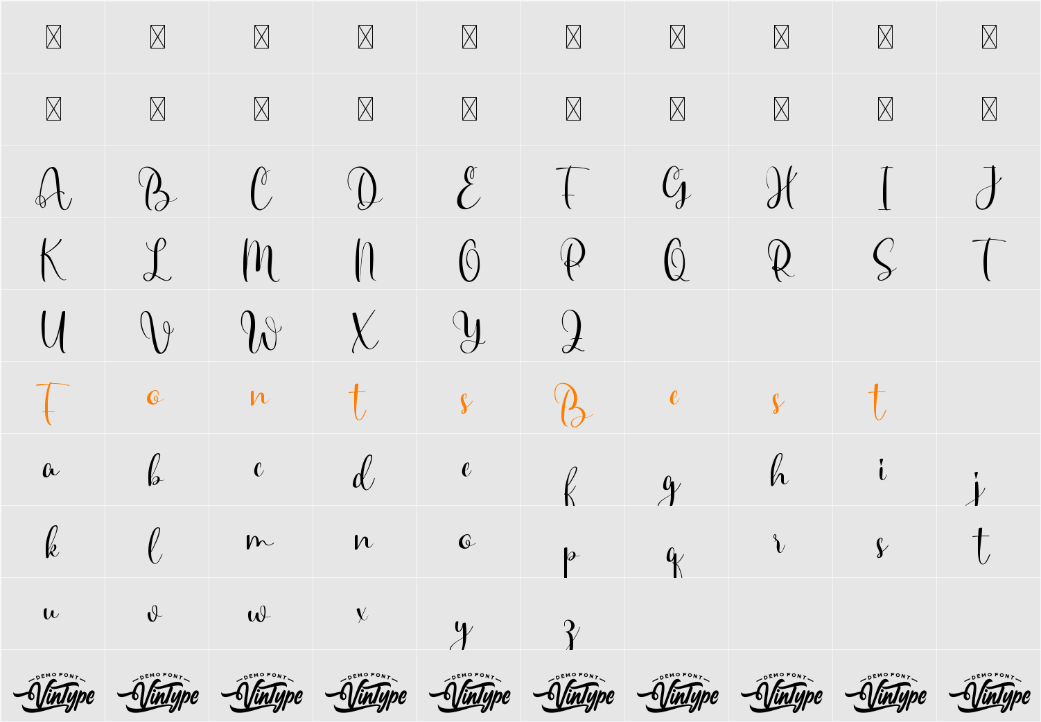 Always Funny Demo Script Character Map