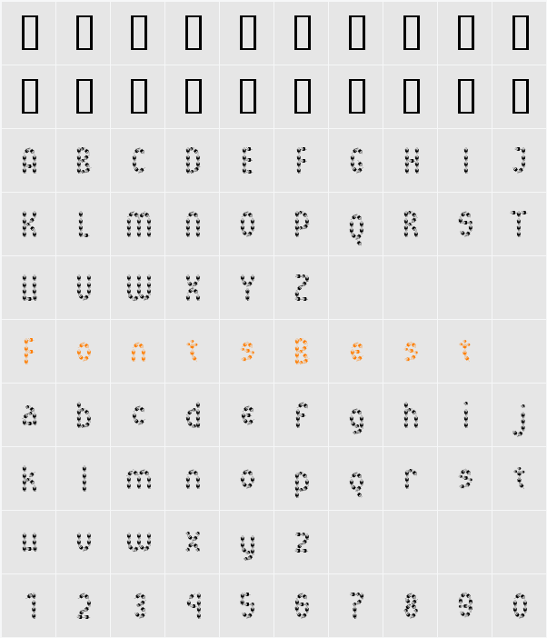 MousyFont Character Map