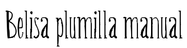 Belisa plumilla manual