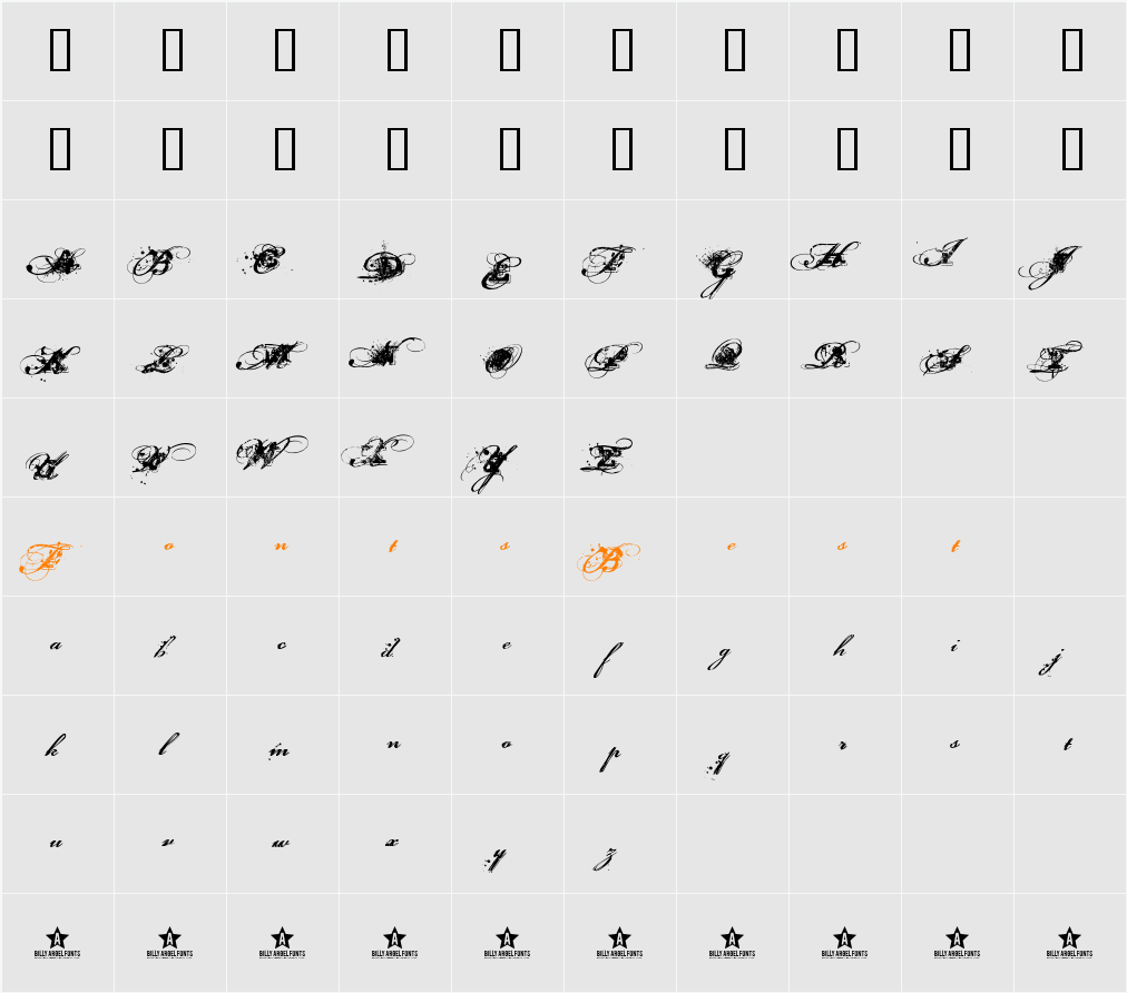 DIRTY CLASSIC Character Map