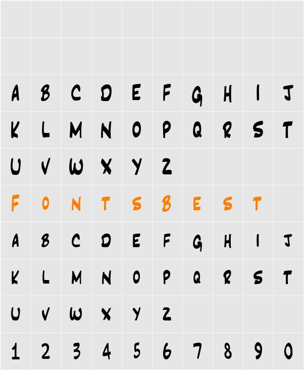 Inkpen2 Script Character Map