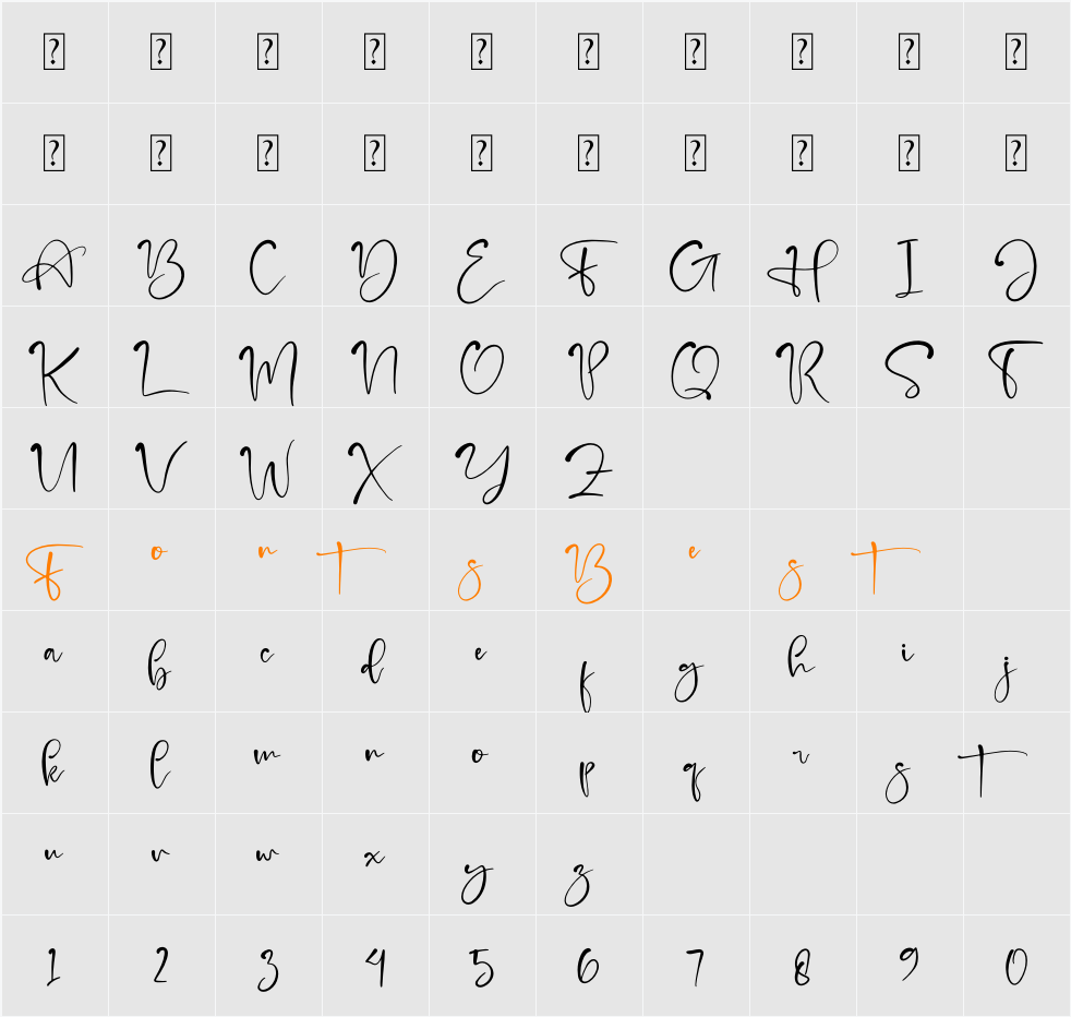 Bright Fresh Character Map