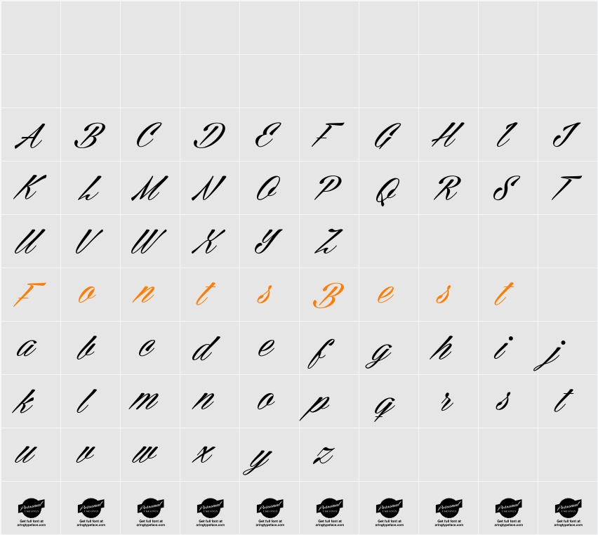 Cellos Script Personal Use Only Character Map