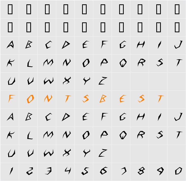 Argosy Italic Character Map