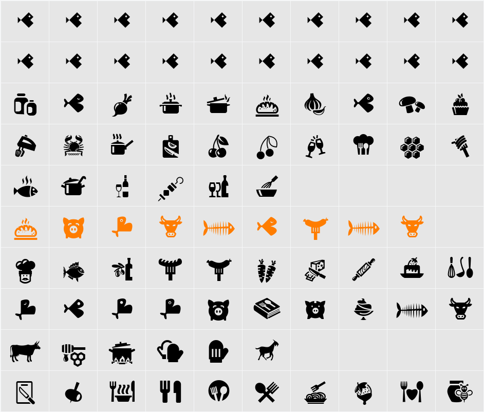 Bocartes fritos Character Map