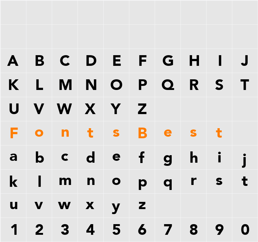 Avenir LT 65 Medium Character Map