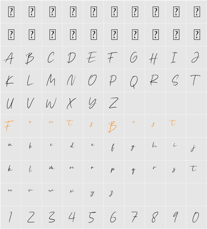 Angin Senja Character Map