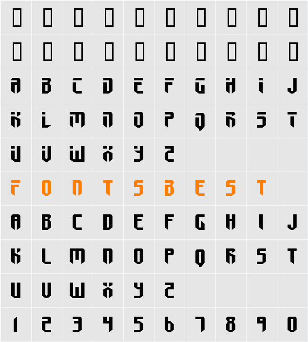 Fedyral II Expanded Character Map