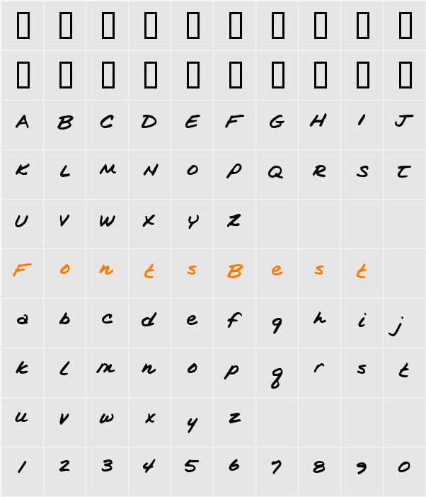 JI-Moolah Character Map