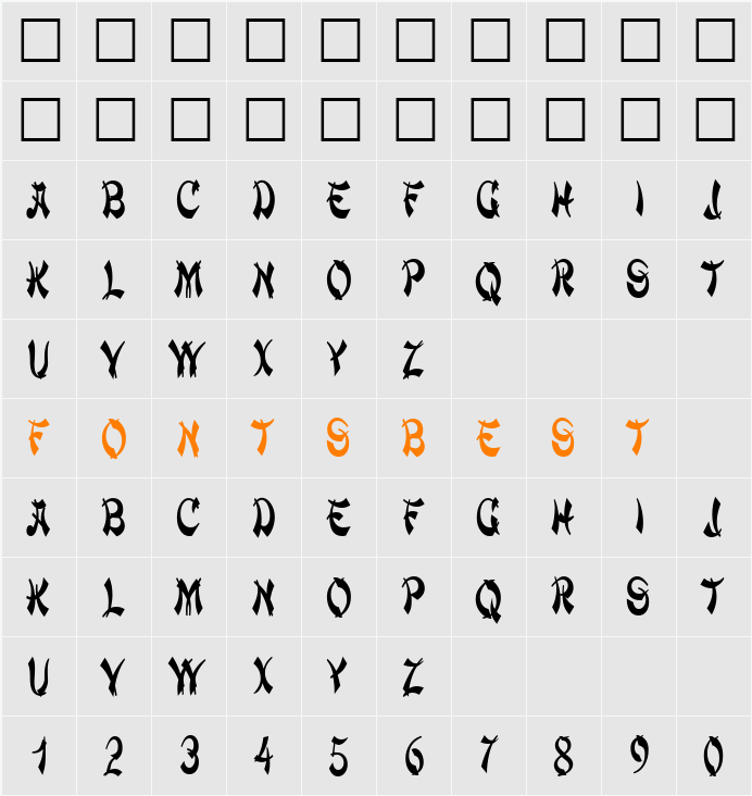 ChowMeinNarrow Character Map