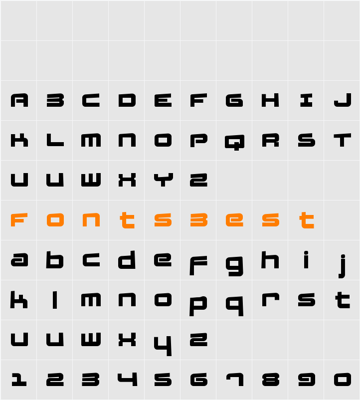 FatsansRotated Character Map
