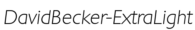 DavidBecker-ExtraLight Font Image